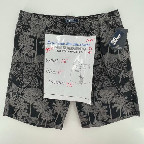 Reyn Spooner Men's Cotton Shorts Palm Shores Elastic Waist NWT, Sz. M  Vacation - Picture 9 of 9